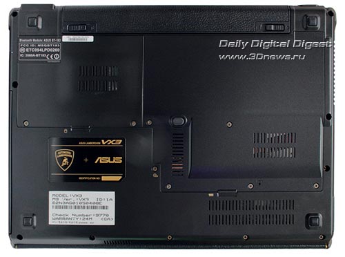 ASUS Lamborghini VX3. Вид снизу