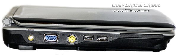Левая сторона Acer Aspire 2920