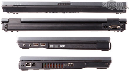 У Compaq nx7400 разъемов поменьше, и есть только 3 USB-порта
